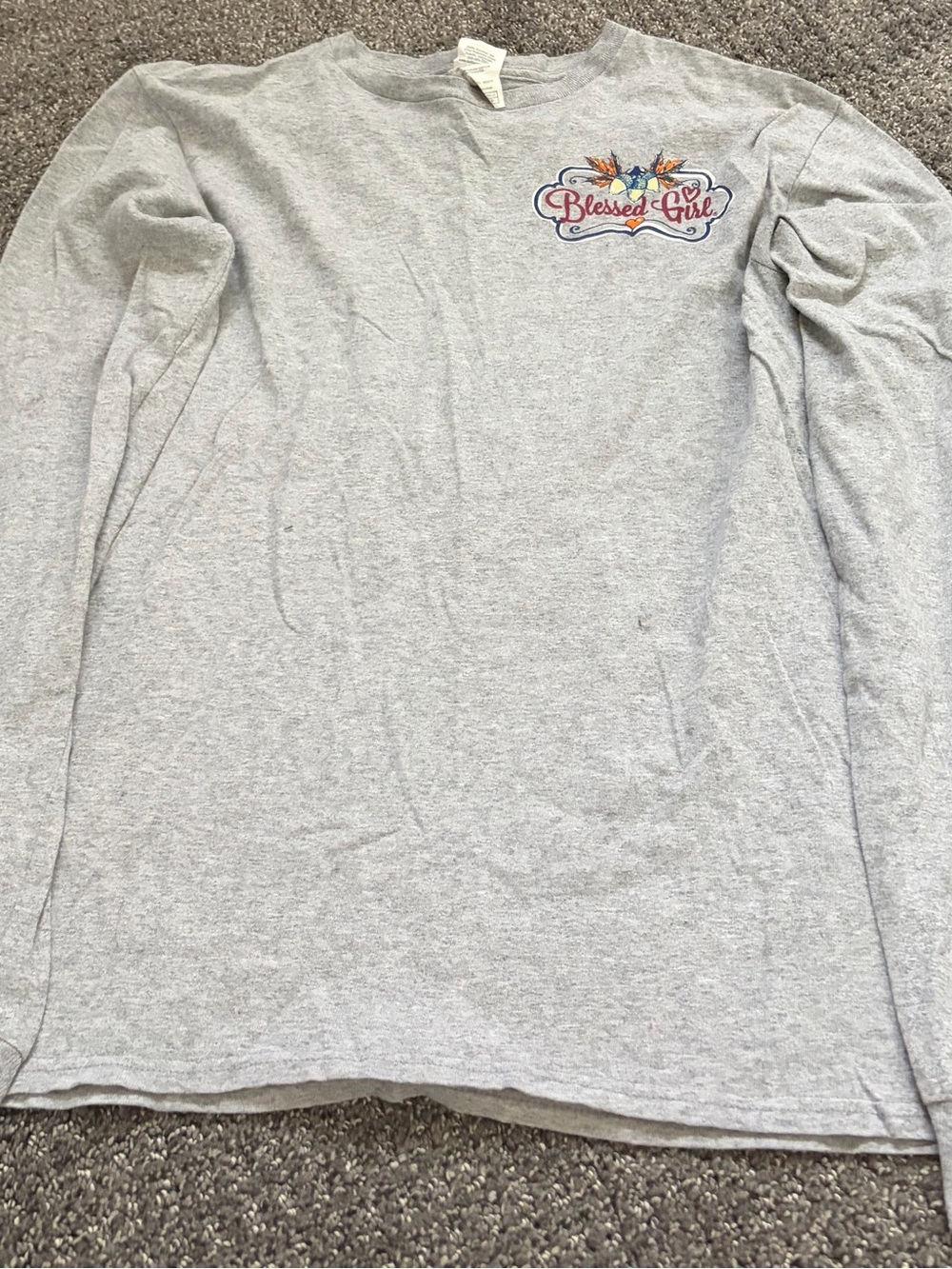 Blessed Girl Gray Long Sleeve Kids Top